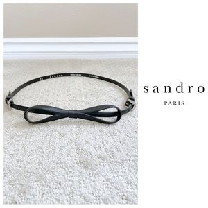 NWOT Sandro Black Bow Belt